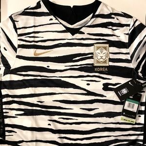 🐅MSRP$90 NEW NIKE SOUTH KOREA 2020 AWAY SOCCER JERSEY TIGER WHITE/BLACK Mens Lg